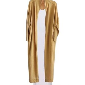 Intimately Free People Pale Gold Long Duster Cover-Up Open Front Size S Oversize